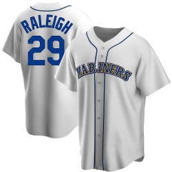 Cal Raleigh Seattle Mariners Men's Replica Home Cooperstown Collection Jersey - White
