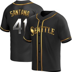 Carlos Santana Seattle Mariners Men's Replica Alternate Jersey - Black Golden