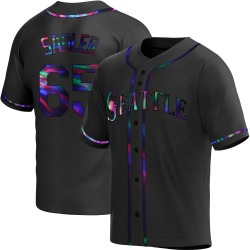 Casey Sadler Seattle Mariners Youth Replica Alternate Jersey - Black Holographic