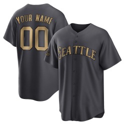 Custom Seattle Mariners Men's Game Replica 2022 All-Star Jersey - Charcoal
