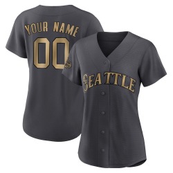 Custom Seattle Mariners Women's Game Replica 2022 All-Star Jersey - Charcoal