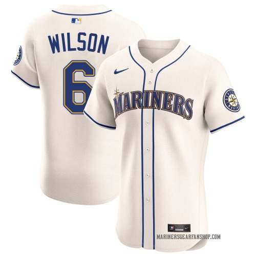 Dan Wilson Seattle Mariners Men's Elite Alternate Jersey - Cream