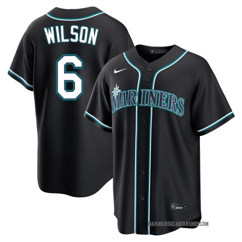 Dan Wilson Seattle Mariners Men's Replica Fashion Out Jersey - Black
