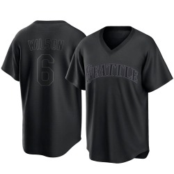 Dan Wilson Seattle Mariners Men's Replica Pitch Fashion Jersey - Black