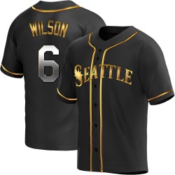 Dan Wilson Seattle Mariners Youth Replica Alternate Jersey - Black Golden