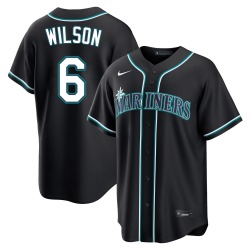 Dan Wilson Seattle Mariners Youth Replica Fashion Out Jersey - Black