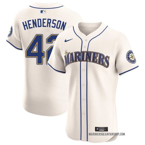 Dave Henderson Seattle Mariners Men's Elite Alternate Jersey - Cream