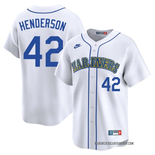 Dave Henderson Seattle Mariners Men's Limited Throwback Cooperstown Collection Jersey - White