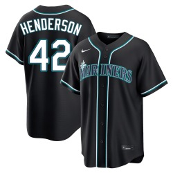 Dave Henderson Seattle Mariners Men's Replica Fashion Out Jersey - Black