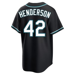 Dave Henderson Seattle Mariners Men's Replica Fashion Out Jersey - Black