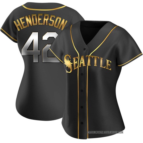Dave Henderson Seattle Mariners Women's Replica Alternate Jersey - Black Golden