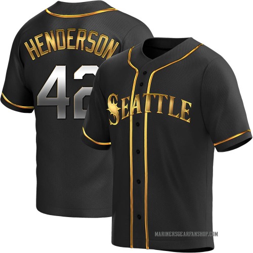 Dave Henderson Seattle Mariners Youth Replica Alternate Jersey - Black Golden