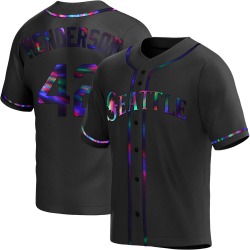 Dave Henderson Seattle Mariners Youth Replica Alternate Jersey - Black Holographic