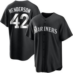 Dave Henderson Seattle Mariners Youth Replica Black/ Jersey - White