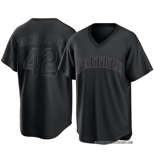 Dave Henderson Seattle Mariners Youth Replica Pitch Fashion Jersey - Black