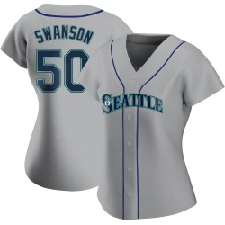 Erik Swanson Seattle Mariners Women's Authentic Road Jersey - Gray