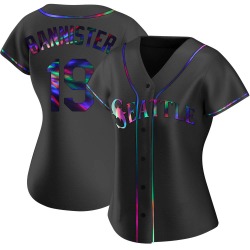 Floyd Bannister Seattle Mariners Women's Replica Alternate Jersey - Black Holographic