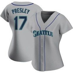 Jim Presley Seattle Mariners Women's Authentic Road Jersey - Gray