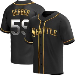 Joey Gerber Seattle Mariners Men's Replica Alternate Jersey - Black Golden