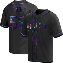 Joey Gerber Seattle Mariners Youth Replica Alternate Jersey - Black Holographic