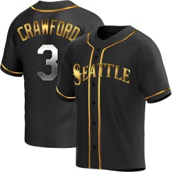 J.P. Crawford Seattle Mariners Men's Replica Alternate Jersey - Black Golden