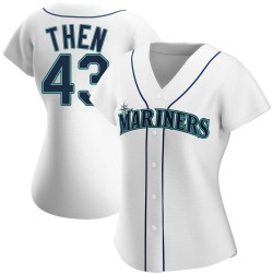 Juan Then Seattle Mariners Women's Authentic Home Jersey - White