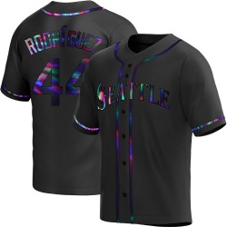 Julio Rodriguez Seattle Mariners Youth Replica Alternate Jersey - Black Holographic