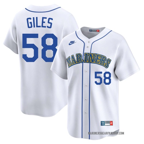 Ken Giles Seattle Mariners Men's Limited Throwback Cooperstown Collection Jersey - White