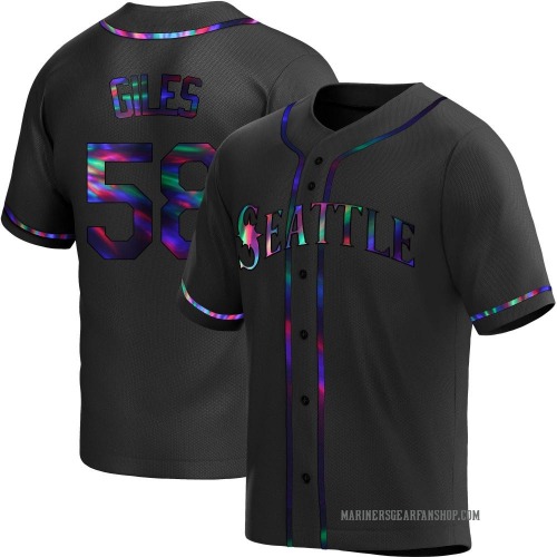 Ken Giles Seattle Mariners Men's Replica Alternate Jersey - Black Holographic