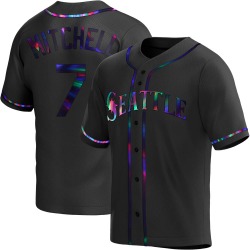 Kevin Mitchell Seattle Mariners Men's Replica Alternate Jersey - Black Holographic