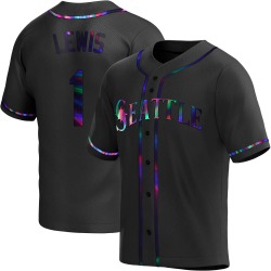 Kyle Lewis Seattle Mariners Youth Replica Alternate Jersey - Black Holographic