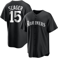 Kyle Seager Seattle Mariners Men's Replica Black/ Jersey - White