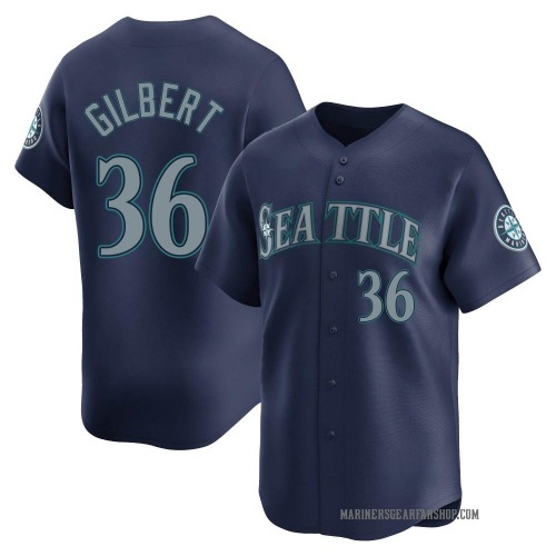 Logan Gilbert Seattle Mariners Men's Limited Road Jersey - Navy