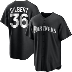 Logan Gilbert Seattle Mariners Men's Replica Black/ Jersey - White