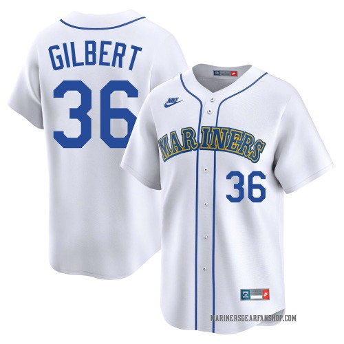 Logan Gilbert Seattle Mariners Youth Limited Throwback Cooperstown Collection Jersey - White