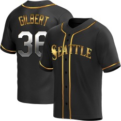 Logan Gilbert Seattle Mariners Youth Replica Alternate Jersey - Black Golden
