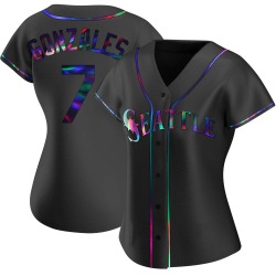 Marco Gonzales Seattle Mariners Women's Replica Alternate Jersey - Black Holographic