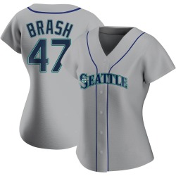 Matt Brash Seattle Mariners Women's Authentic Road Jersey - Gray