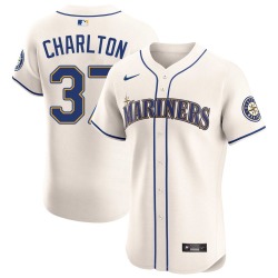 Norm Charlton Seattle Mariners Men's Elite Alternate Jersey - Cream