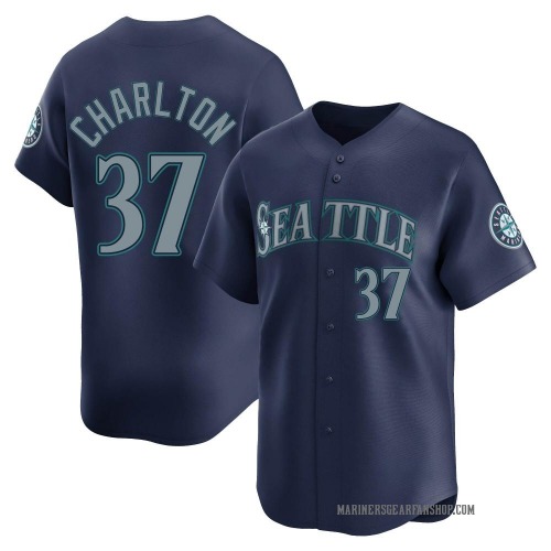 Norm Charlton Seattle Mariners Men's Limited Road Jersey - Navy