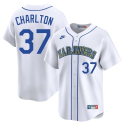 Norm Charlton Seattle Mariners Men's Limited Throwback Cooperstown Collection Jersey - White