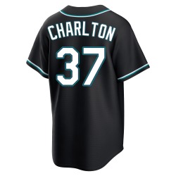 Norm Charlton Seattle Mariners Men's Replica Fashion Out Jersey - Black