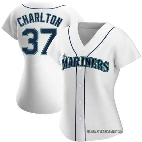 Norm Charlton Seattle Mariners Women's Authentic Home Jersey - White