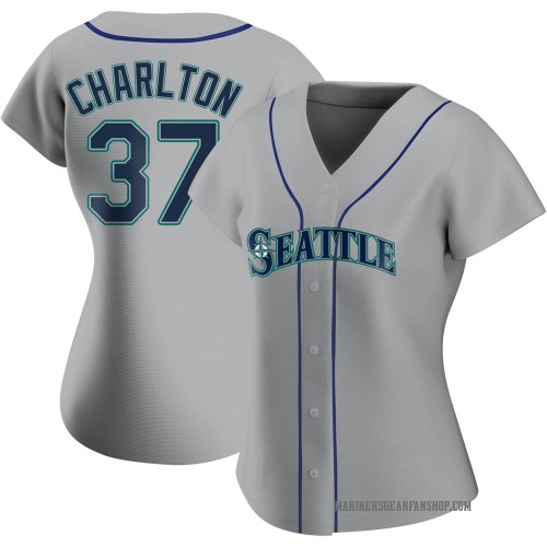 Norm Charlton Seattle Mariners Women's Replica Road Jersey - Gray