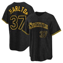 Norm Charlton Seattle Mariners Youth Replica Snake Skin City Jersey - Black