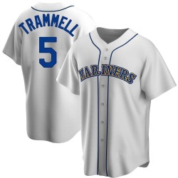 Taylor Trammell Seattle Mariners Men's Replica Home Cooperstown Collection Jersey - White