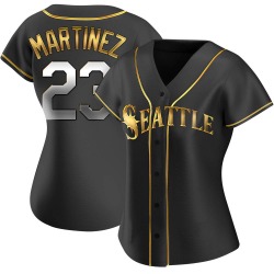 Tino Martinez Seattle Mariners Women's Replica Alternate Jersey - Black Golden