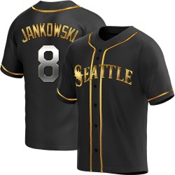 Travis Jankowski Seattle Mariners Men's Replica Alternate Jersey - Black Golden