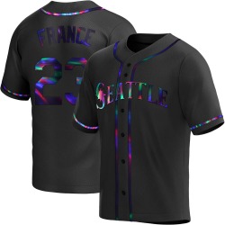 Ty France Seattle Mariners Youth Replica Alternate Jersey - Black Holographic